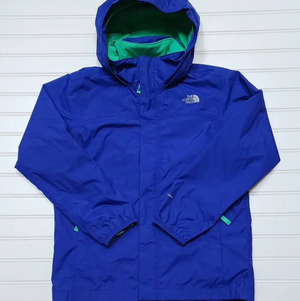 The North Face Boys Dryvent Rain Jacket Size M (10-12) Blue & Green